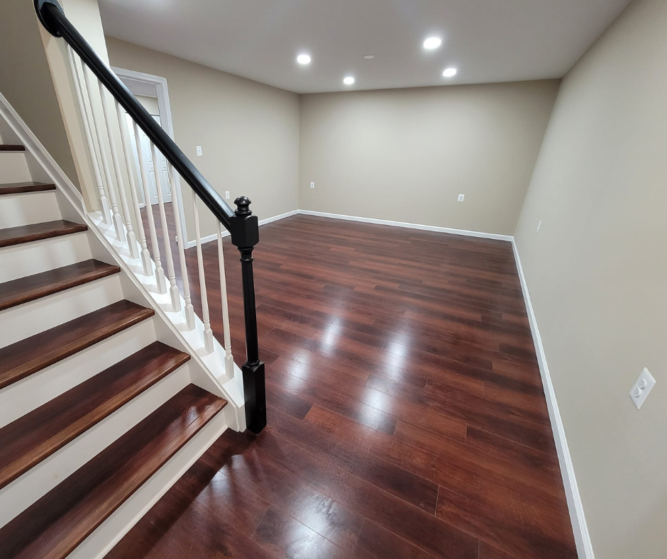 an example of a hardwood stairs and flooring project completed by the homeowners helper - a residential general contractor frederick md can trust