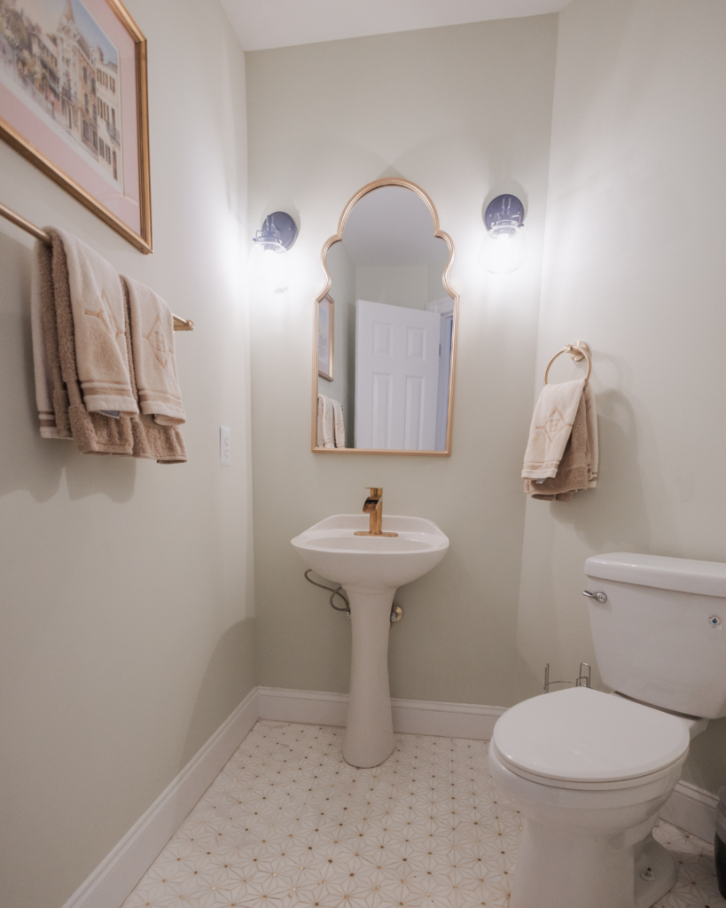 A remodeled powder room in frederick md