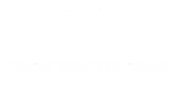 The Homeowners Helper Logo, outline of a white house and company name on a transparent background